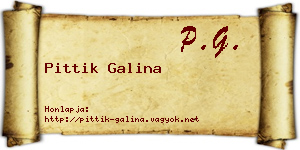 Pittik Galina névjegykártya